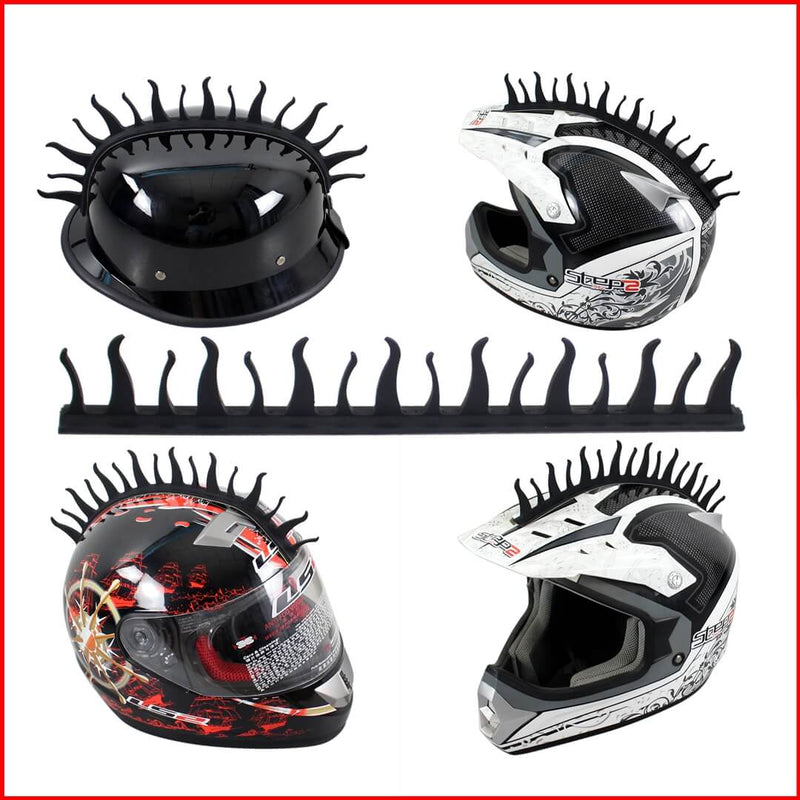 Pazoma Dirt Biker Helmets Mohawks Sticker Spikes Motorbike Rubber Stick Capacete Decoration Fire style - pazoma