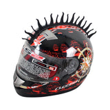 Fire Rubber Motorcycle helmet mohawks spikes Dirt bike Scooter Motorcross Skate Boarding Snowmobile ATV UTV Biker Helmet Warhawk - pazoma