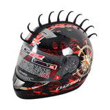 pazoma Motorbike Rubber Helmet Mohawk Sticker Dirt Biker Spikes Stick Capacete Decoration Talon Style - pazoma
