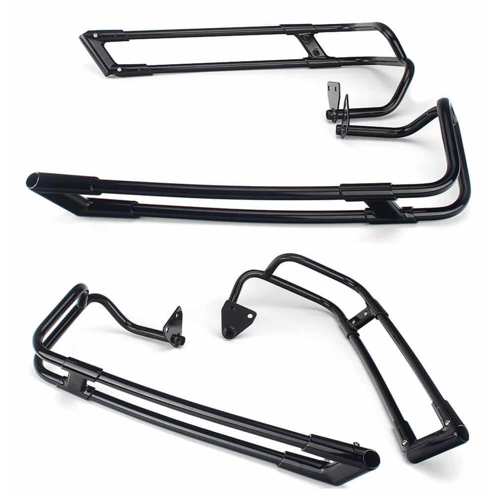 Hard Rear Saddlebag Guard Twin Style Rails For Harley Touring Road King Electra Street Glide Ultra Limited Special ST FLHR FLHX FLTRX '14-UP - pazoma