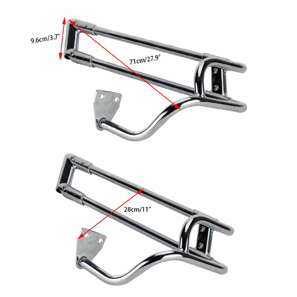 Hard Rear Saddlebag Guard Twin Style Rails For Harley Touring Road Kin ...
