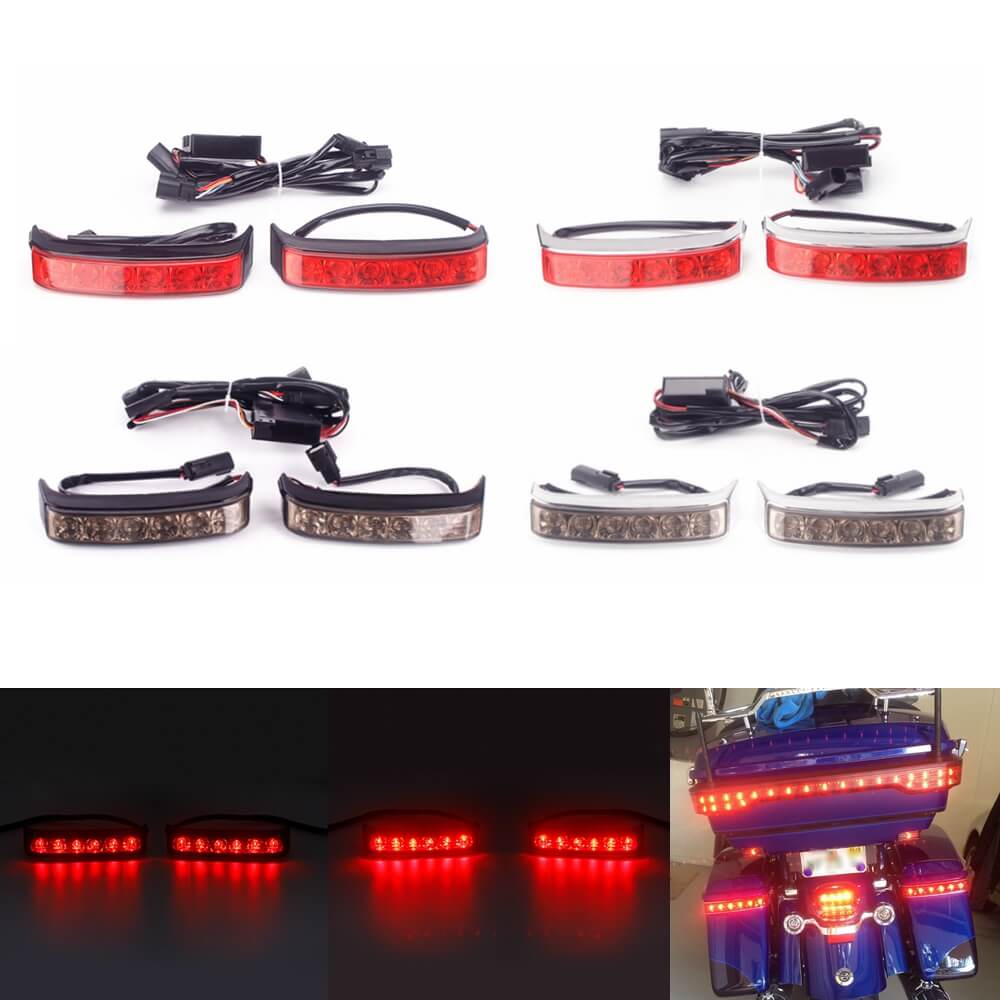 LED Saddlebag Housing Tail Run Brake Turn Light Lamp For Harley Touring Street Road Glide CVO Electra Glide Ultra Classic Limited 14-21 - pazoma