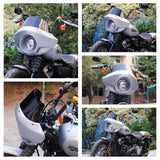 Standard Short Touring Sport Headlight Fairing Windshield For Harley Davidson XL FXD FXR FXBB Adjustable clamp 35mm-49mm forks - pazoma