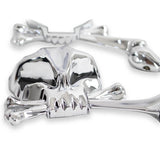 Universal Skull Aluminum Head Bones Rear View Mirror Vintage Cruiser Cafe racer Bobber Chopper Sportster Harley Dyna Glide Softail V Rod C - pazoma