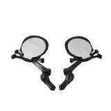 Motorcycle Skull Head Side Rearview Mirror Set for Harley Honda Suzuki Kawasaki Yamaha Cruiser Bikes 10mm & 5/16" thread Chrome Black - pazoma