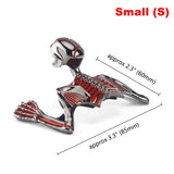 Motorcycle Small Electroplating Gun Metal w/red Color Front Fender Headlight Visor Ornament Skull Skeleton Decorative Figure - pazoma