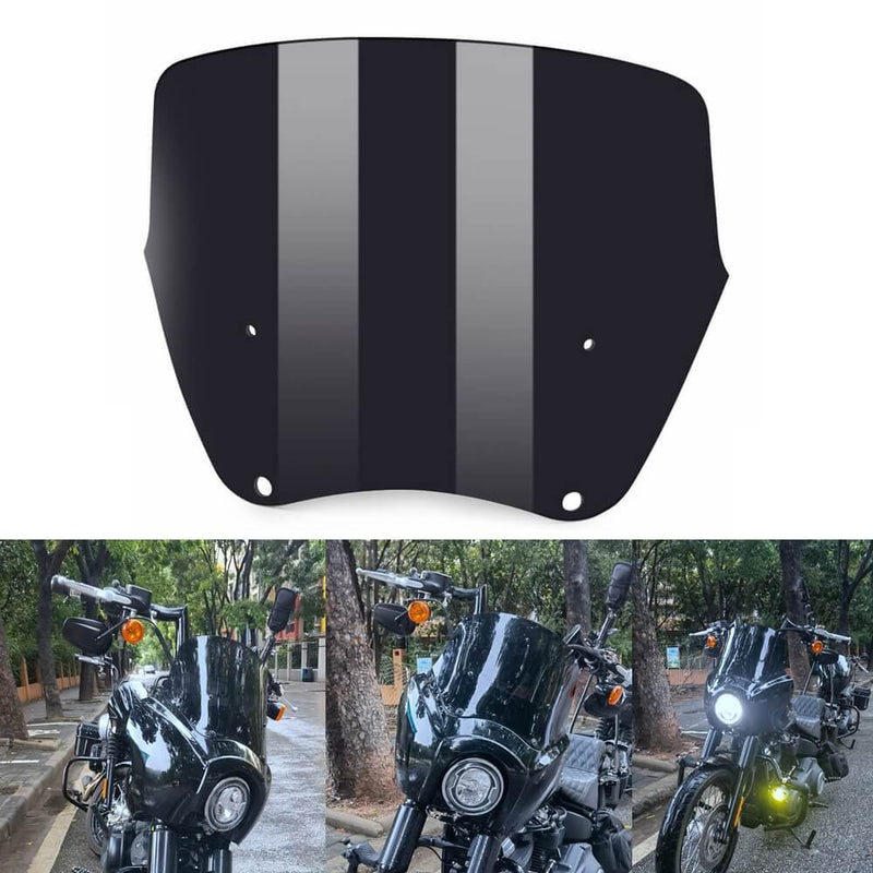 12 inch T-Sport Headlight fairings Replacement Recurve Windshield for Harley Dyna Super Glide FXDXT FXDB Street Bob FXR FXBB - pazoma