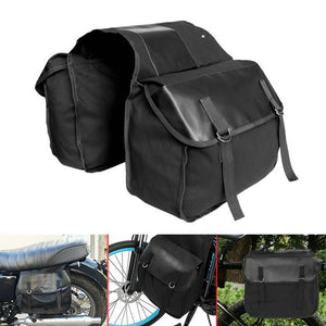 Motorcycle Storage Saddle Bag Large Capacity Canvas Panniers Bags for Bicycle Bike Motor Rear Seat Carrier Bag Two Side Saddlebags - pazoma