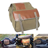 Motorcycle Storage Saddle Bag Large Capacity Canvas Panniers Bags for Bicycle Bike Motor Rear Seat Carrier Bag Two Side Saddlebags - pazoma