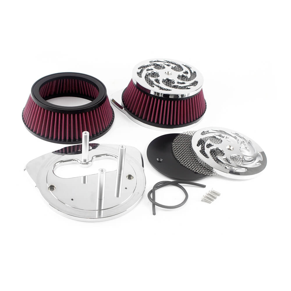 Suzuki Boulevard M109R Boss Air Cleaner Intake Filter XXX Dual Big Sucker Savage Airstrike Kit VZR VLR 1800 C1800R C1800rt Intruder 2006-2019, Black