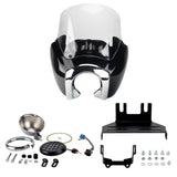 T-Sport Fairing w/ 5.75'' LED Headlight Bracket Chrome Bezels Trim Cover Kit For Harley Softail Low Rider S 114 117 FXLRS 2020-2024 - pazoma