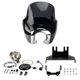 T-Sport Fairing w/ 5.75'' LED Headlight Bracket Chrome Bezels Trim Cover Kit For Harley Softail Low Rider S 114 117 FXLRS 2020-2024 - pazoma