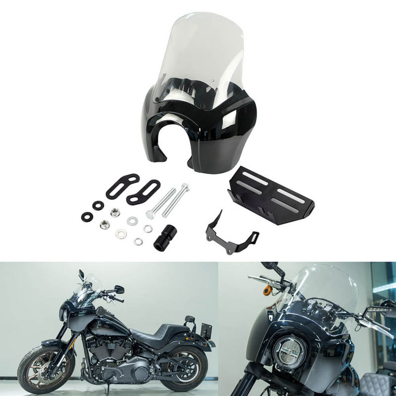 2020-2025 Harley Softail Low Rider S 114 117 FXLRS T-Sport Fairing Outer w/15" 12" 9" Windshield Headlight Relocation Bracket - pazoma