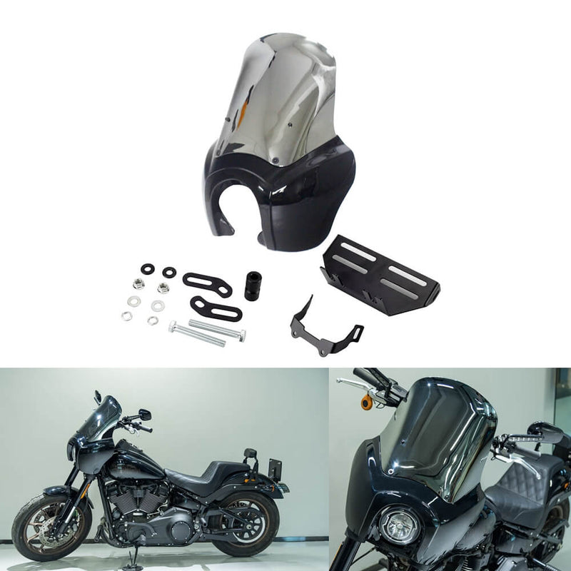 2020-2025 Harley Softail Low Rider S 114 117 FXLRS T-Sport Fairing Outer w/15" 12" 9" Windshield Headlight Relocation Bracket - pazoma