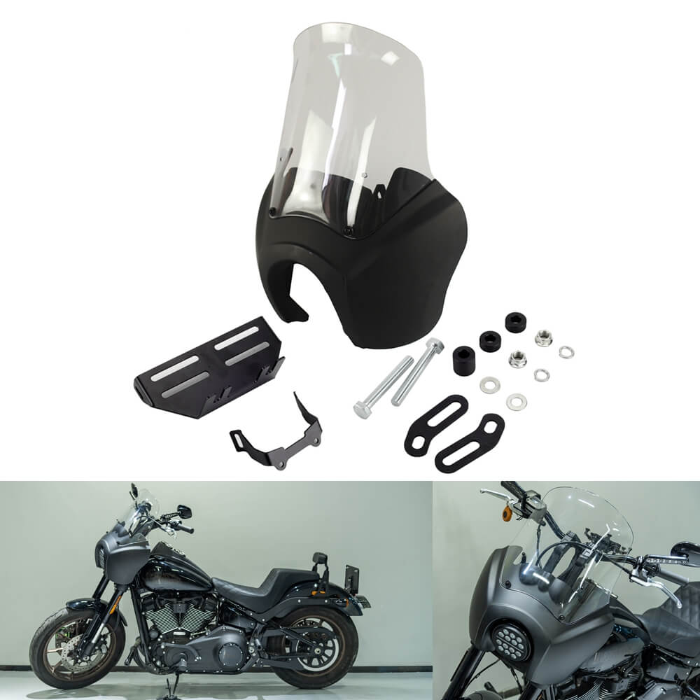 2020-2023 Harley Softail Low Rider S 114 117 FXLRS T-Sport Fairing Outer w/15" 12" 9" Windshield Headlight Relocation Bracket - pazoma