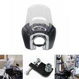 Clear Quarter Black Fairing Kit For Harley Dyna Super Glide T-Sport FXDXT FXR w/ Chrome Trim Bezel Headlight Relocation Block - pazoma