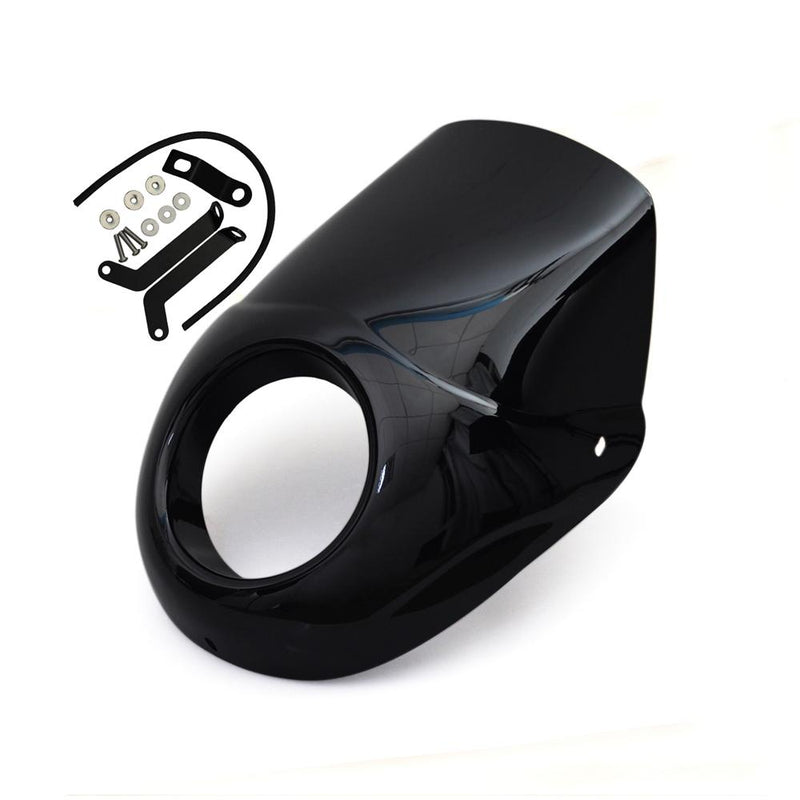 Short Black ABS Headlight Screen Visor T-Sport Fairing Kit For Harley Street 500 750 Street Rod XG750A XG750 XG500 Headlamp Cover - pazoma