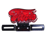 Motorcycle F U C K Red LED Taillight Rear Brake Stop License Plate Light for Harley Old School Choppers Bobber Cafe Racer Street Fighter - pazoma