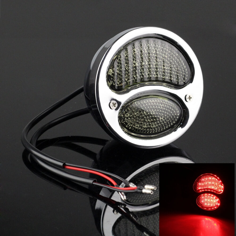 Harley Chopper Bobber Cafe Racer Vintage Retro Motorcycle Modification LED Brake Taillight Tail Warning Signal Light - pazoma
