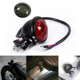 Red 12V LED Adjustable Bates Style Motorcycle LED Tail Light Black Cafe Racer Bobber Tracker Harley Chopper Bobber Chrome - pazoma