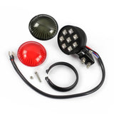 Motorcycle Custom Streetfighter LED Bates Rear Stop Tail Light Black Red Lens Chrome Bobber Cafe Racer Retro Vintage Chopper - pazoma