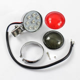 Motorcycle Custom Streetfighter LED Bates Rear Stop Tail Light Black Red Lens Chrome Bobber Cafe Racer Retro Vintage Chopper - pazoma