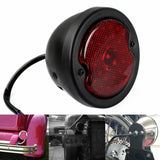 Retro Motorcycle 12v LED Taillight Red Lens W/License Light For Harley Chopper Cafe Racer Bobber Custom Brake Stop Tail Light - pazoma