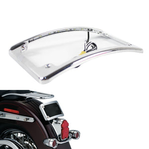Pazoma Chrome 4 x 7 Curved LED Radius Motorcycle Number License Plate Frame for Harley Rear Fender - pazoma