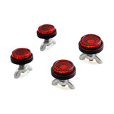 4pcs Motorcycle Red Mini Warning Reflective License Number Plate Tag Bolt Screws For Street Bike Cruisers Touring Scooter Truck Harley Cafe Racer