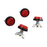 4pcs Motorcycle Red Mini Warning Reflective License Number Plate Tag Bolt Screws For Street Bike Cruisers Touring Scooter Truck Harley Cafe Racer - pazoma