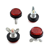 4pcs Motorcycle Red Mini Warning Reflective License Number Plate Tag Bolt Screws For Street Bike Cruisers Touring Scooter Truck Harley Cafe Racer - pazoma