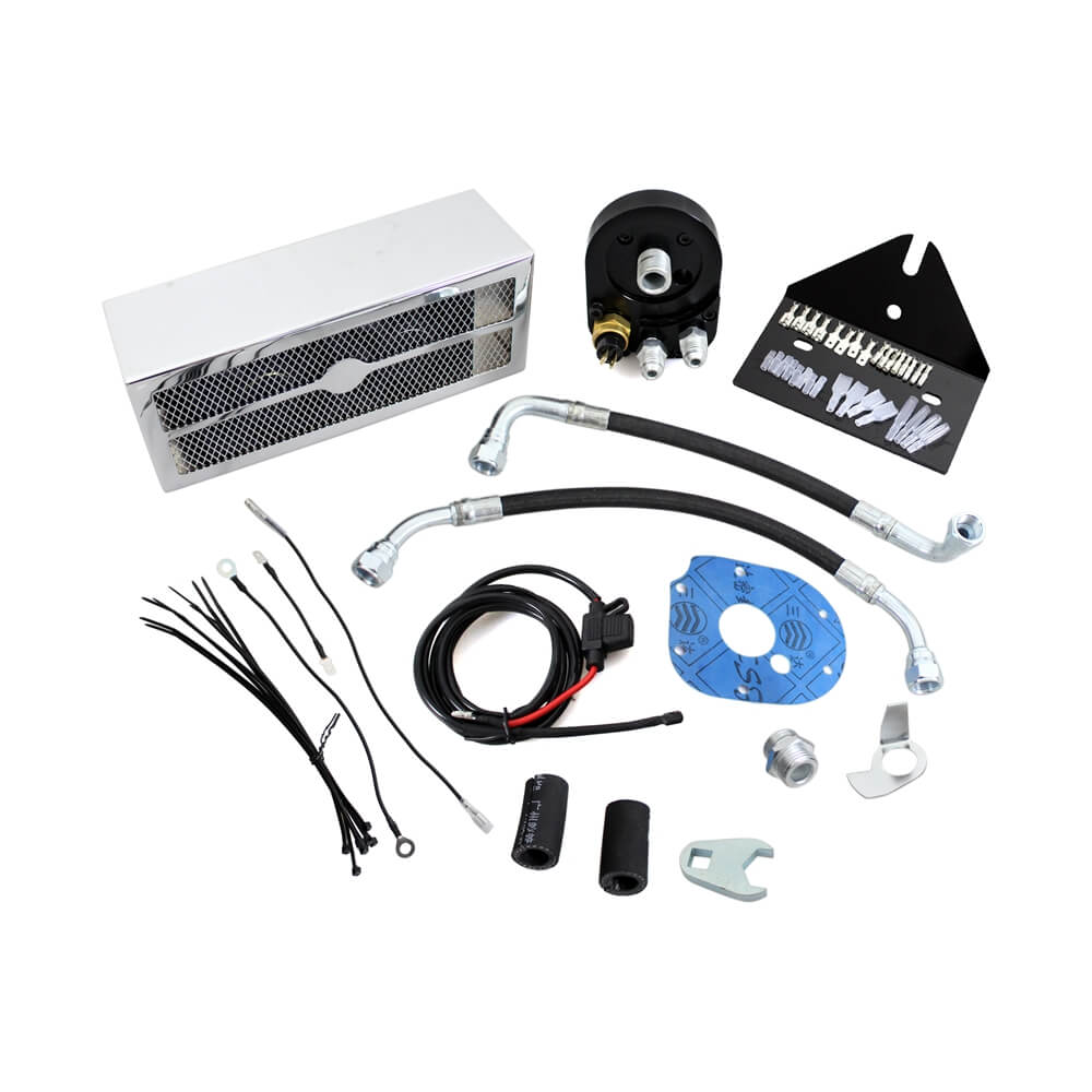 Motorcycle Fan Oil Cooling System For Harley Dyna FXD 1993-2017 Street Bob Low Rider Fat Bob Wide Glide Reefer Oil Cooler Kit - pazoma