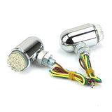 Motorcycle 2 in 1 LED Turn Signal Running Marker Light Amber Fog Lamp Indicator Bobber Chopper Cafe Racer Harley Custom Chrome - pazoma