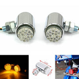 Motorcycle 2 in 1 LED Turn Signal Running Marker Light Amber Fog Lamp Indicator Bobber Chopper Cafe Racer Harley Custom Chrome