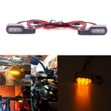 E24 Motorcycle Handlebar Brake Clutch Lever LED Turn Signal Indicators Light Amber Front Mini Blinker Light For Cafe Racer Scooter ATV - pazoma