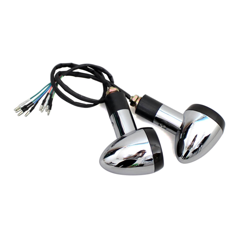thumbnail image 2 of 4x Motorcycle LED Turn Signal Lights - Amber/White, Universal 12V, 10mm Thread, Front/Rear 2 of 5