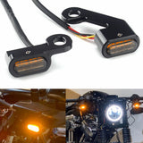 Motorcycle 12V Brake Hydraulic Clutch Turn Signal Indicators LED Mini Front Blinker Light E Mark For Softail Dyna Touring - pazoma