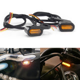 Motorcycle 12V Brake Hydraulic Clutch Turn Signal Indicators LED Mini Front Blinker Light E Mark For Softail Dyna Touring - pazoma