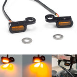 E24 Motorcycle LED Clutch Turn Signal Light Indicator Mini Front Blinker For Harley Touring Softail 2014-2021 - pazoma