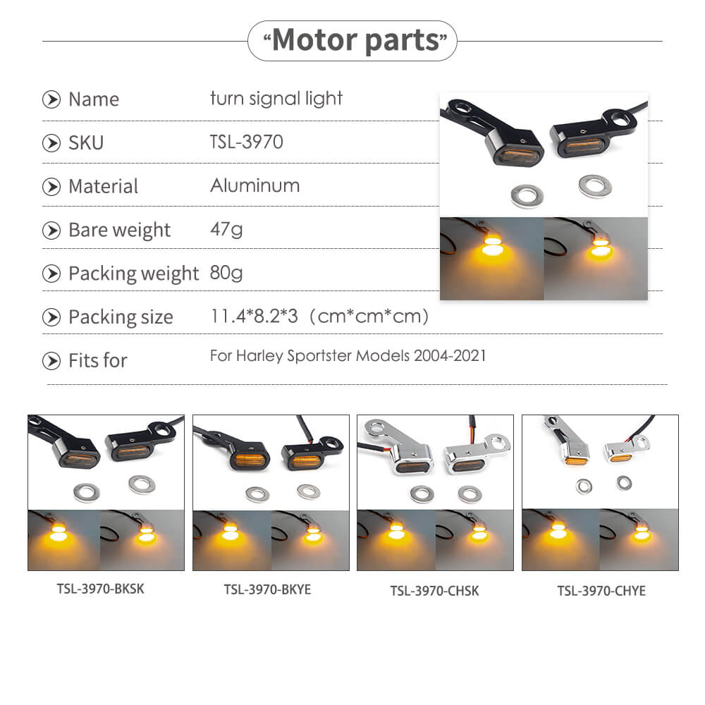 Harley Sportster 883 XL1200 Brake Clutch Lever Turn Signal Indicators Light E Mark Mini LED Signal Lamp Light - pazoma