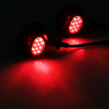 Harley Chopper Bobber Cafe Racer Chrome 3 in 1 LED Turn Signals w/ Brake Tail Light Blinkers Turn Indicator Lights - pazoma