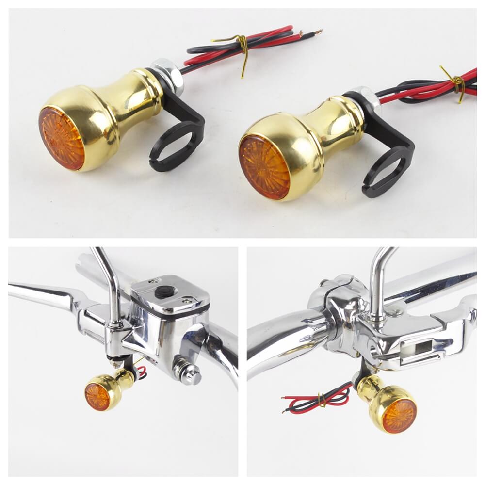 Motorcycle Amber Mini LED Turn Signals Lamp Lights Blinker Indicator B –  pazoma