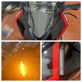 For BMW S1000RR 2019-2022 LED Front Turn Signals Amber Mirror Block Stealth Invisible Wing Indicators - pazoma