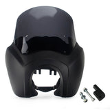 T-Sport Front Fairing Outer Club Style 12'' Windshield Kit Headlight Fairing Cover For Harley Dyna Super Glide FXDXT FXR - pazoma