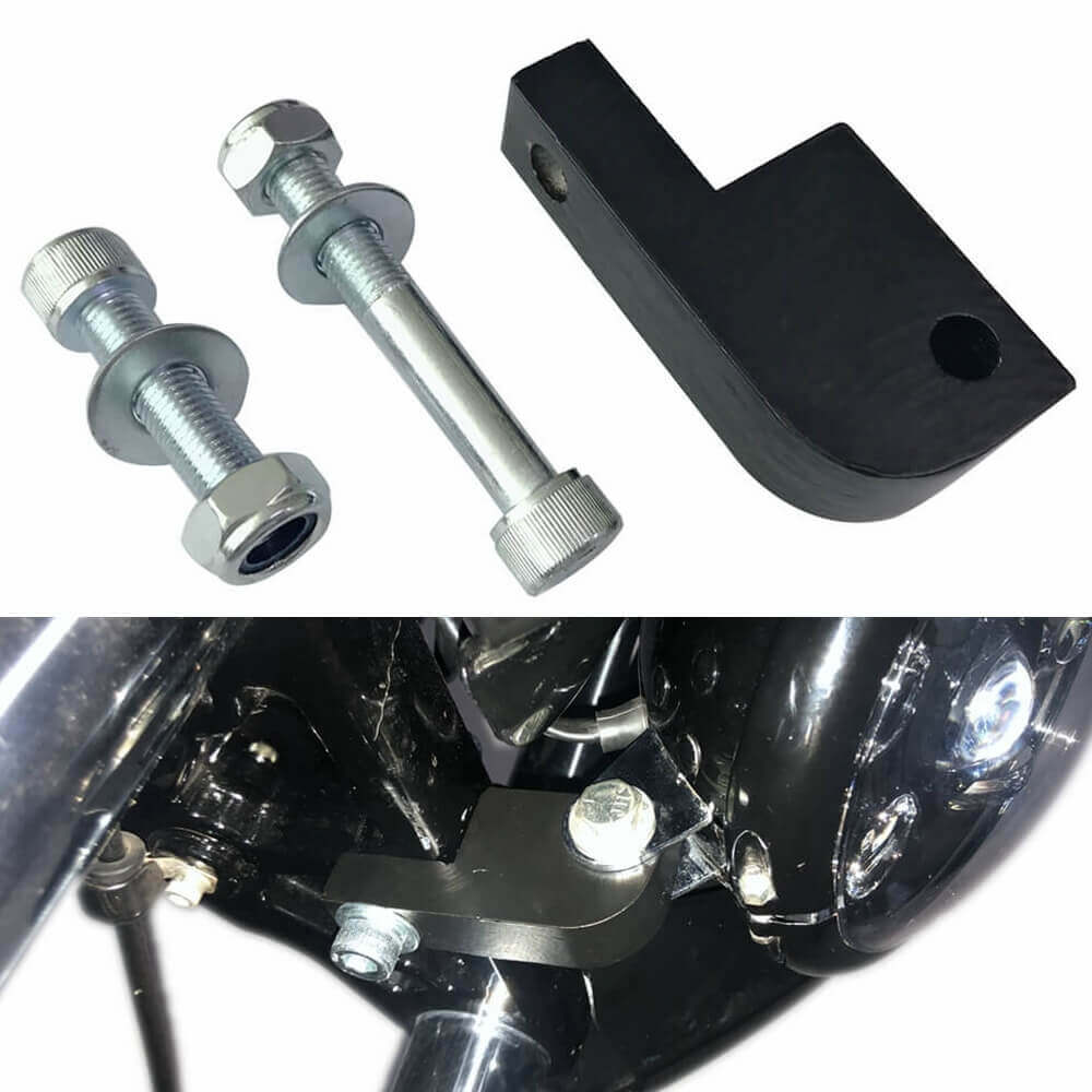 T Sport Front Fairing Outer w/12" Windshield Headlight Bezel Relocation Block Kit For Harley Dyna Street Bob Super Glide - pazoma