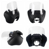 T-Sport Front Fairing Outer Club Style 12'' Windshield Kit Headlight Fairing Cover For Harley Dyna Super Glide FXDXT FXR - pazoma