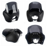 T-Sport Front Fairing Outer Club Style 12'' Windshield Kit Headlight Fairing Cover For Harley Dyna Super Glide FXDXT FXR - pazoma