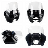 T-Sport Front Fairing Outer Club Style 12'' Windshield Kit Headlight Fairing Cover For Harley Dyna Super Glide FXDXT FXR - pazoma