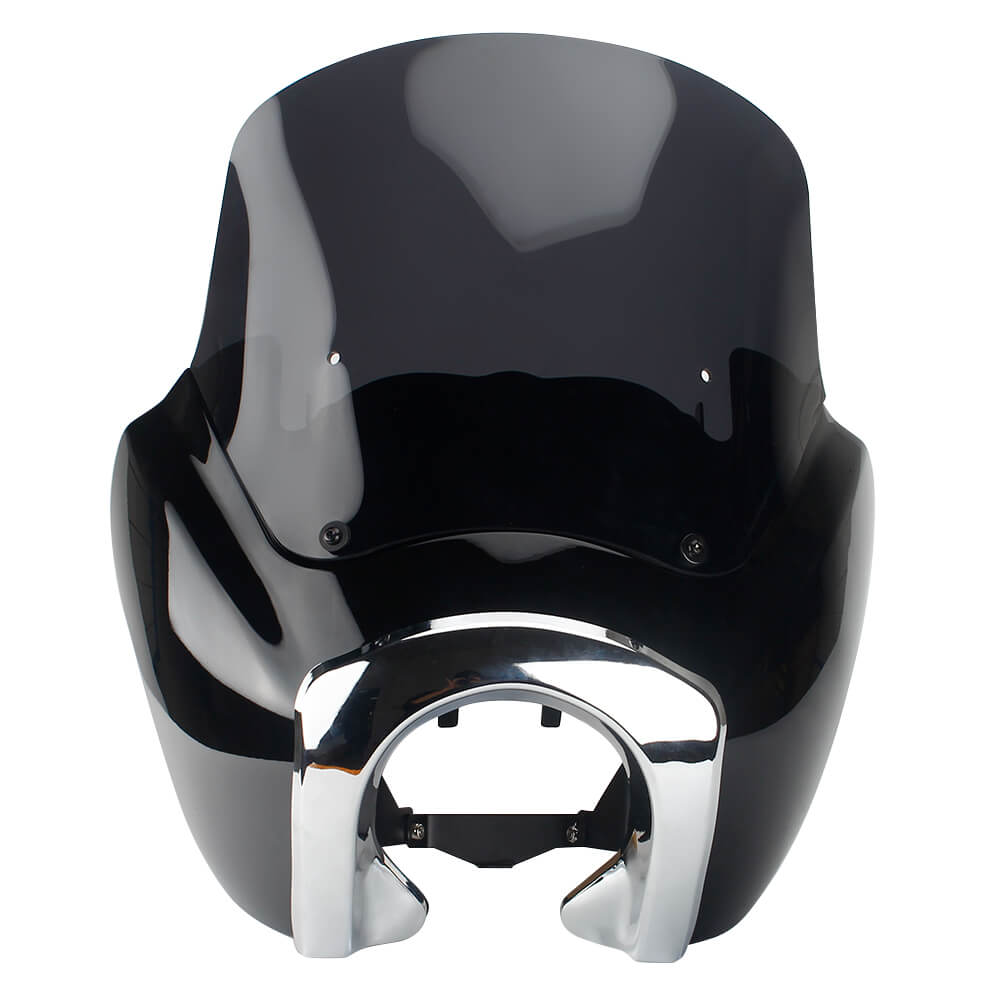 T Sport Front Fairing Outer w/12" Windshield Headlight Bezel Relocation Block Kit For Harley Dyna Street Bob Super Glide - pazoma