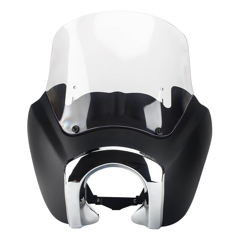 T Sport Front Fairing Outer w/12" Windshield Headlight Bezel Relocation Block Kit For Harley Dyna Street Bob Super Glide - pazoma